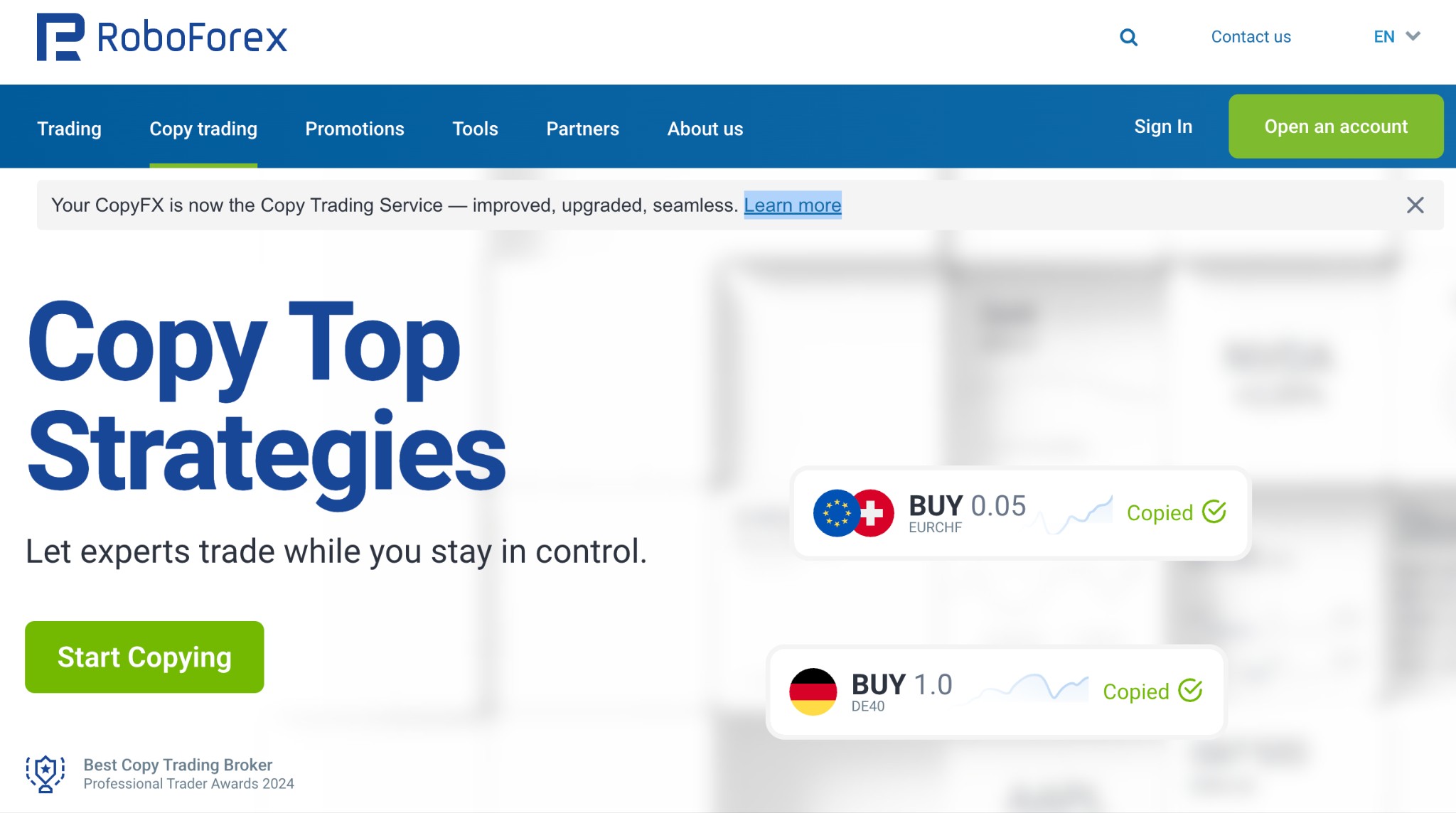 Der aktualisierte Service bündelt alle wichtigen Copy-Trading-Funktionen in einer einzigen Oberfläche. Nutzer können Trader-Rankings durchsuchen, Strategien abonnieren, die Performance überwachen und ihre Konten verwalten, ohne zwischen mehreren Bereichen oder Tools wechseln zu müssen.