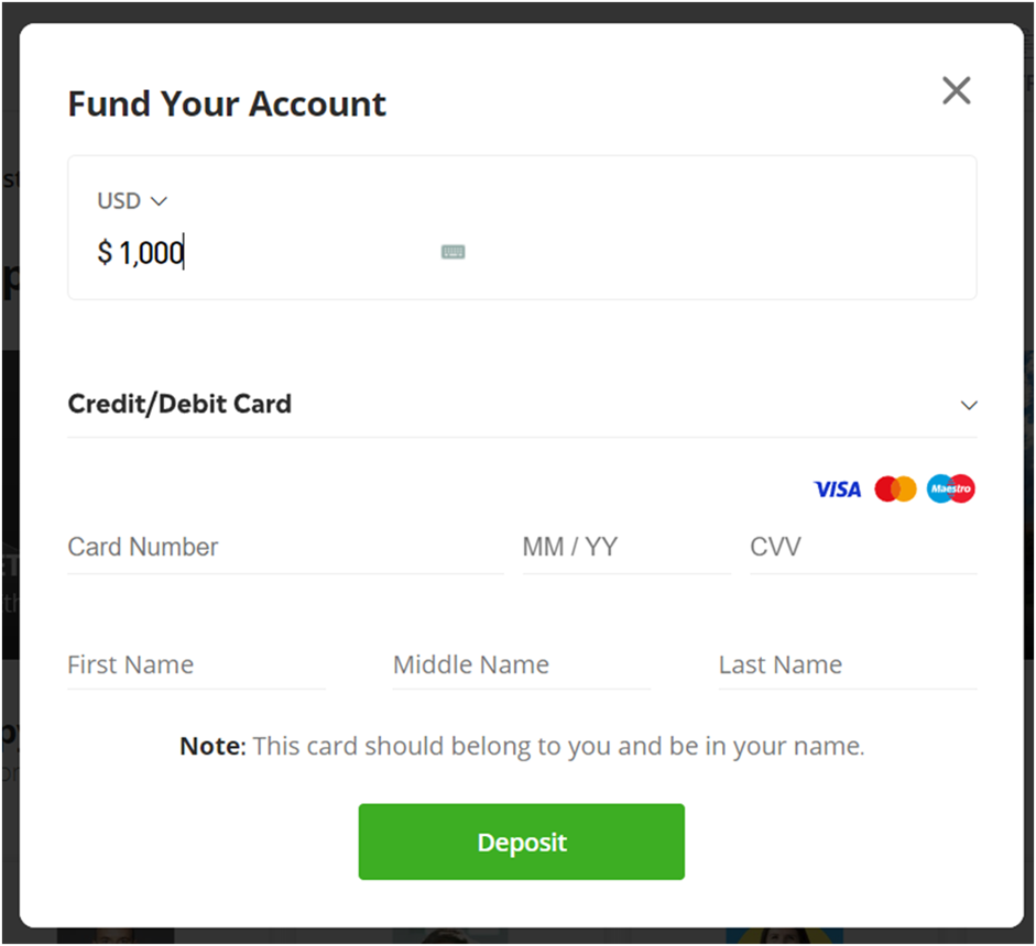 How to fund your account on eToro