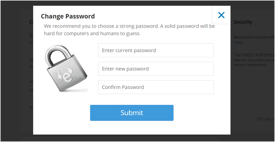 Changing the password for your user account.