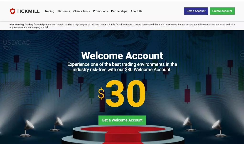 Photo: Tickmill $30 welcome Account