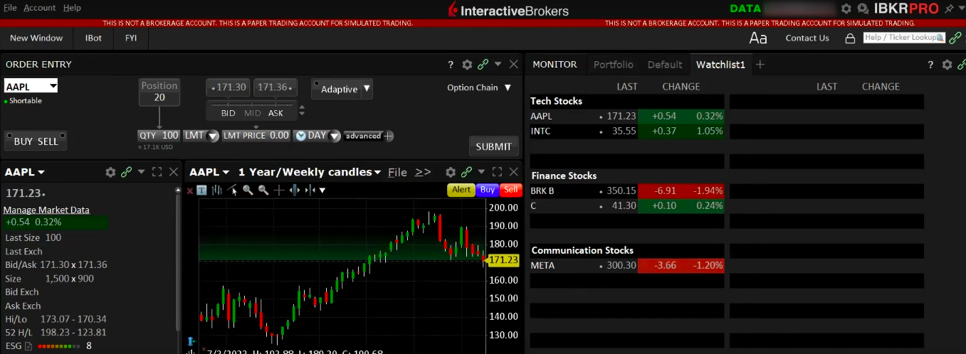 Configuring an IBKR paper trading account