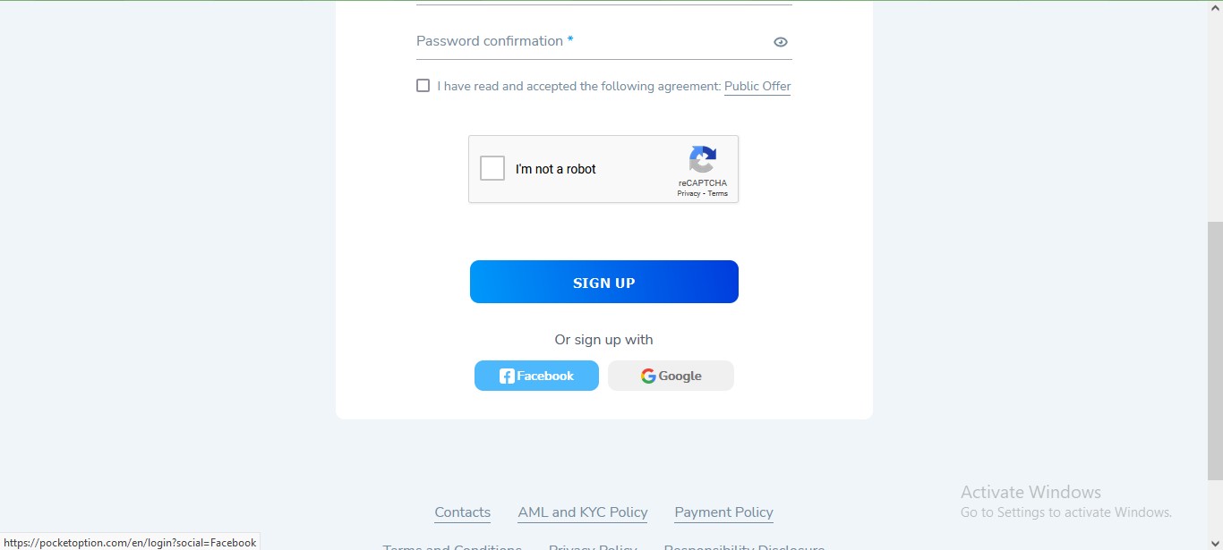 Як зареєструвати реальний обліковий запис Pocket Option