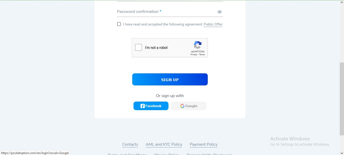 Як зареєструвати реальний обліковий запис Pocket Option