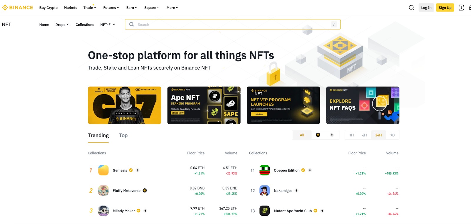 Платформа Binance NFT