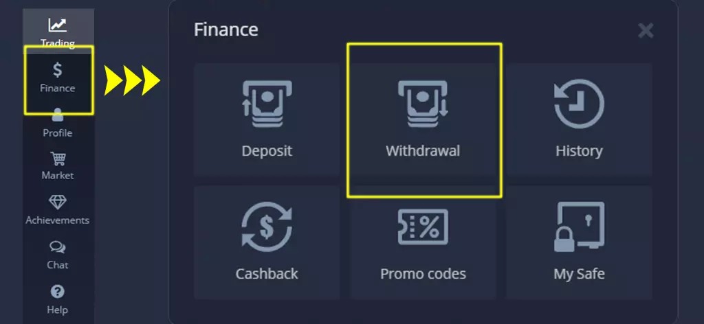 депозити та виведення коштів Pocket Option