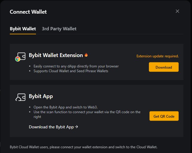 Типи гаманця Bybit Wallet Web3