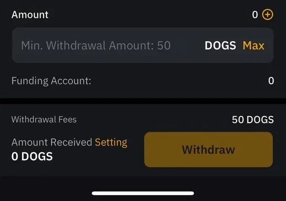 Start of withdrawing process