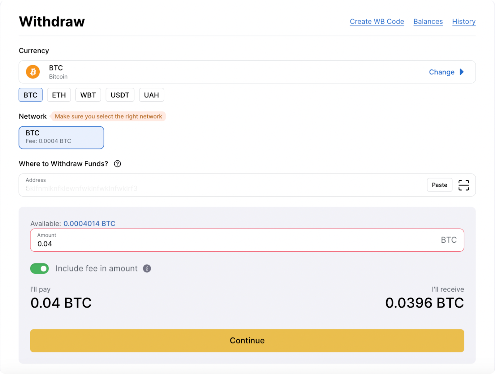 How to withdraw $CATS from WhiteBIT, Source: whitebit.com