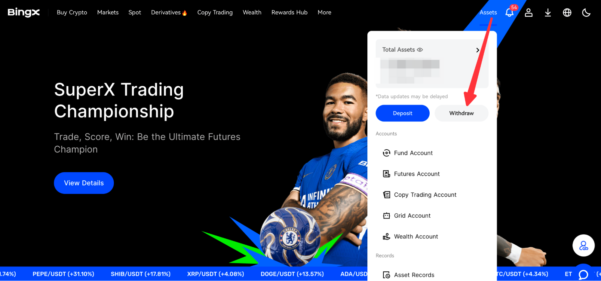 How to withdraw X Empire token from BingX, source bingx.com