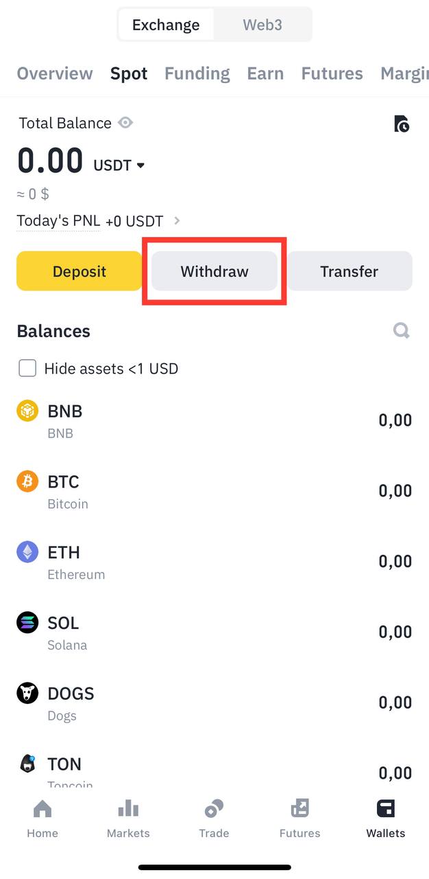 How to withdraw MemeFi tokens from Binance