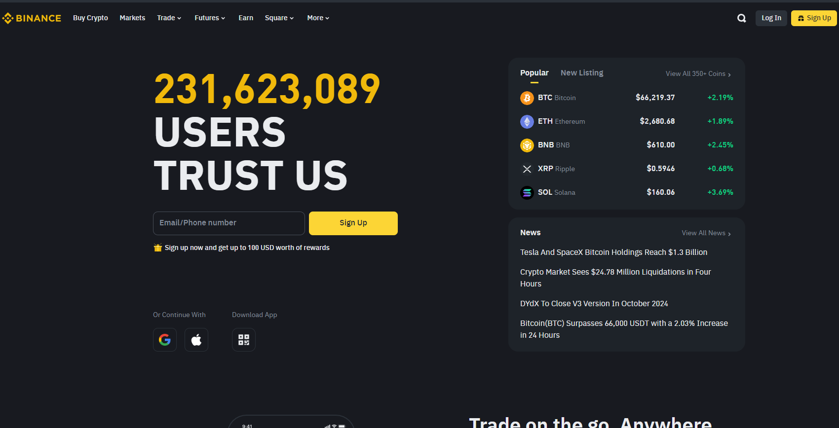 Офіційний сайт Binance