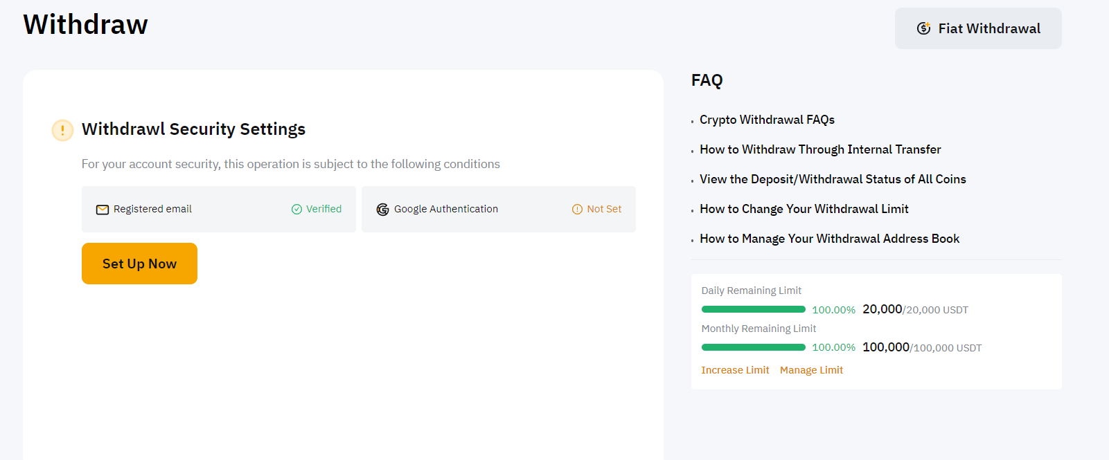 Go to the “Withdraw” section in your Bybit account