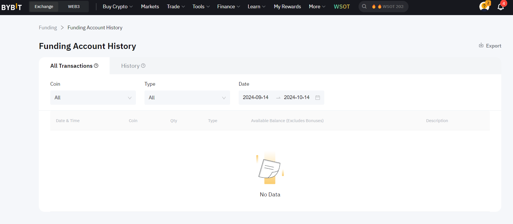 Monitor the withdrawal status