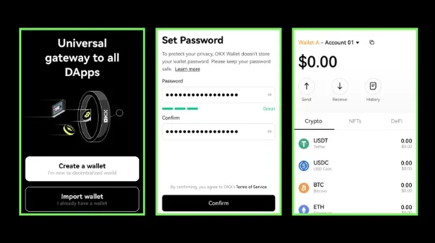 Create a new wallet or restore an existing one