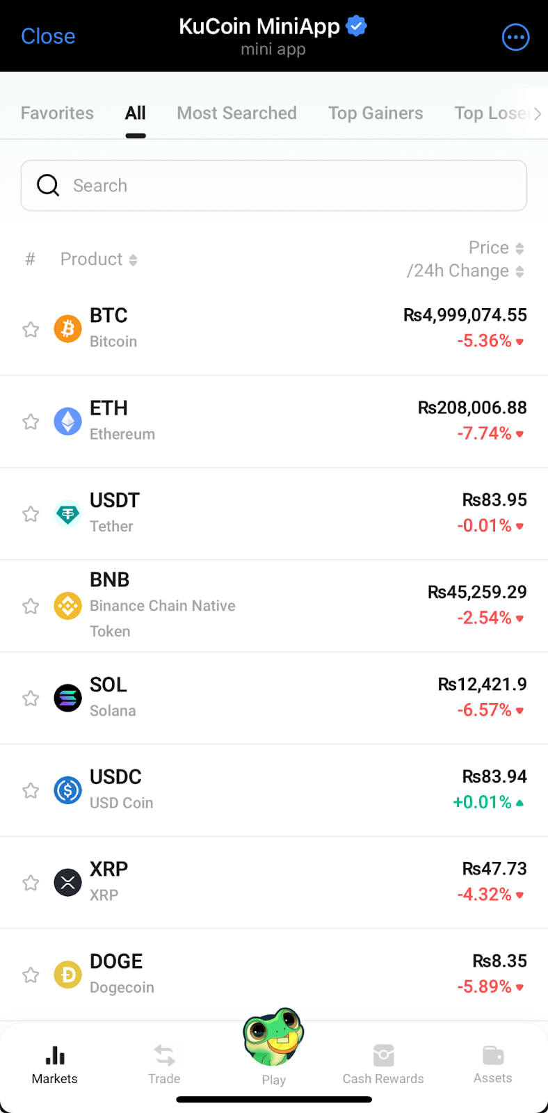 Intercambio xKuCoin