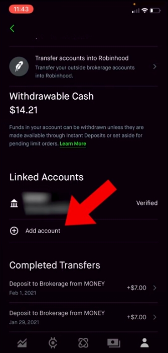 Robinhood - Adding an account