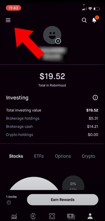 Three stripes in Robinhood app