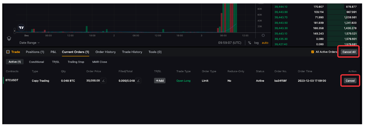 Canceling orders, closing positions, or terminating bots