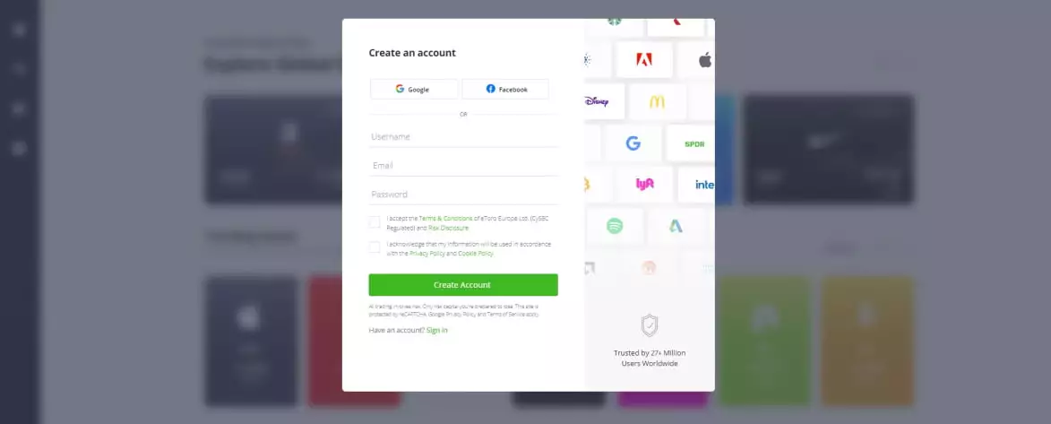 eToro login
