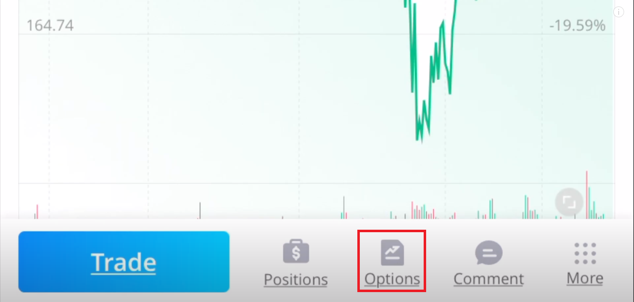 Options in Webull Trading App