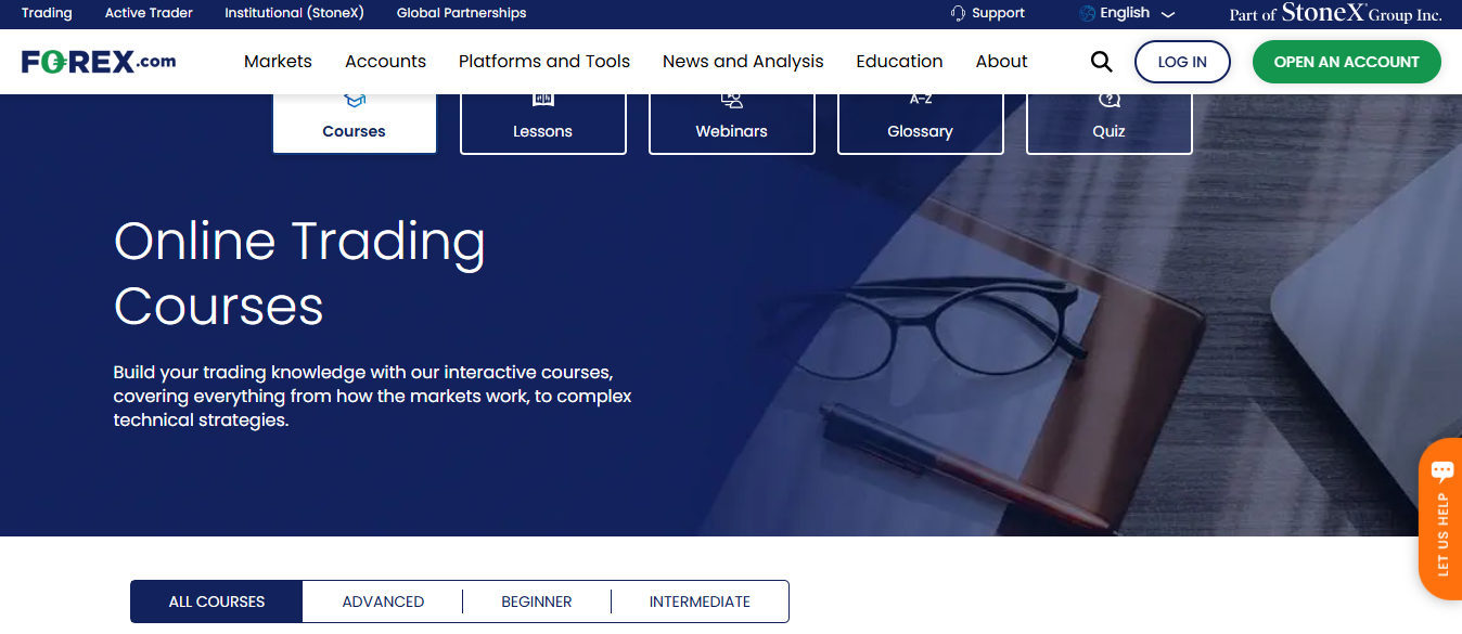 What is a Forex.com trading course?