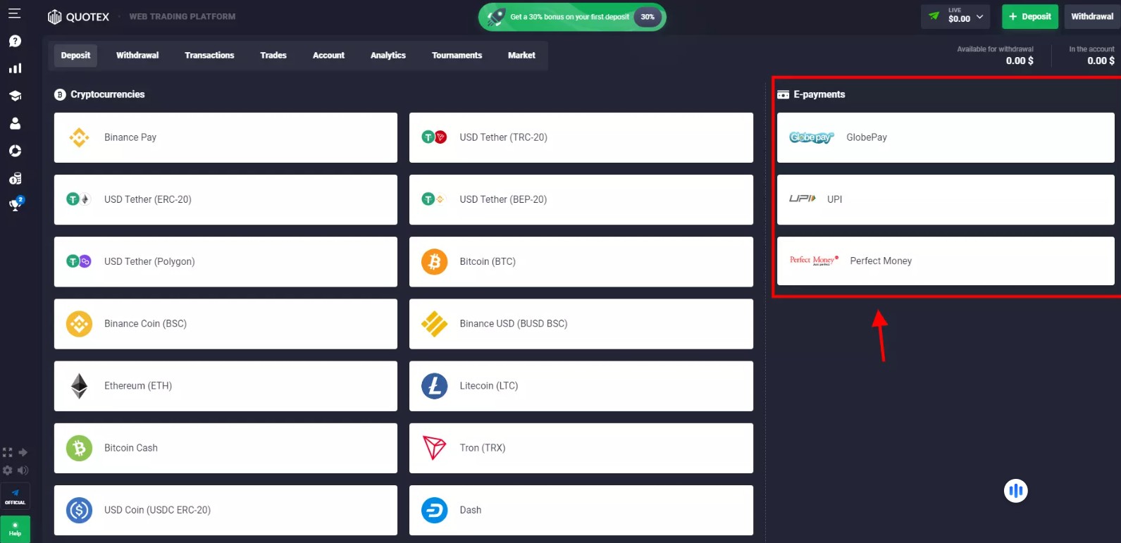 Choose payment method