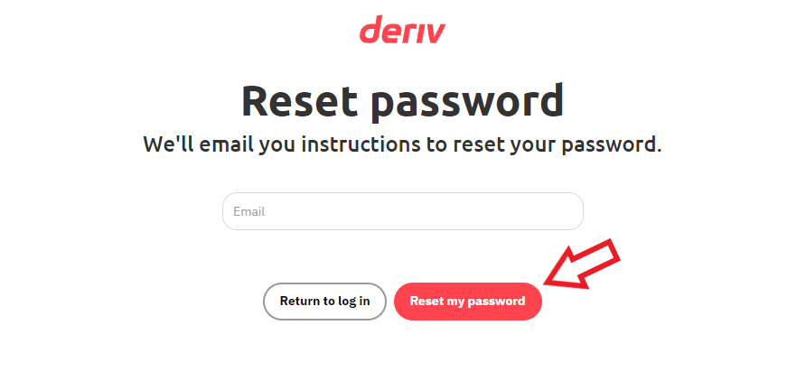Image: Changing the password on Deriv