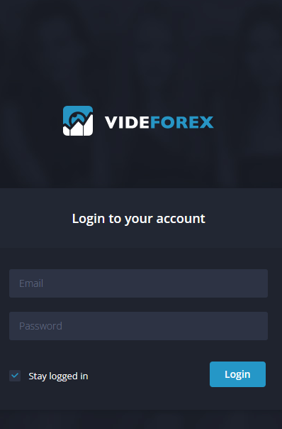Image: Logging in through the VideForex app
