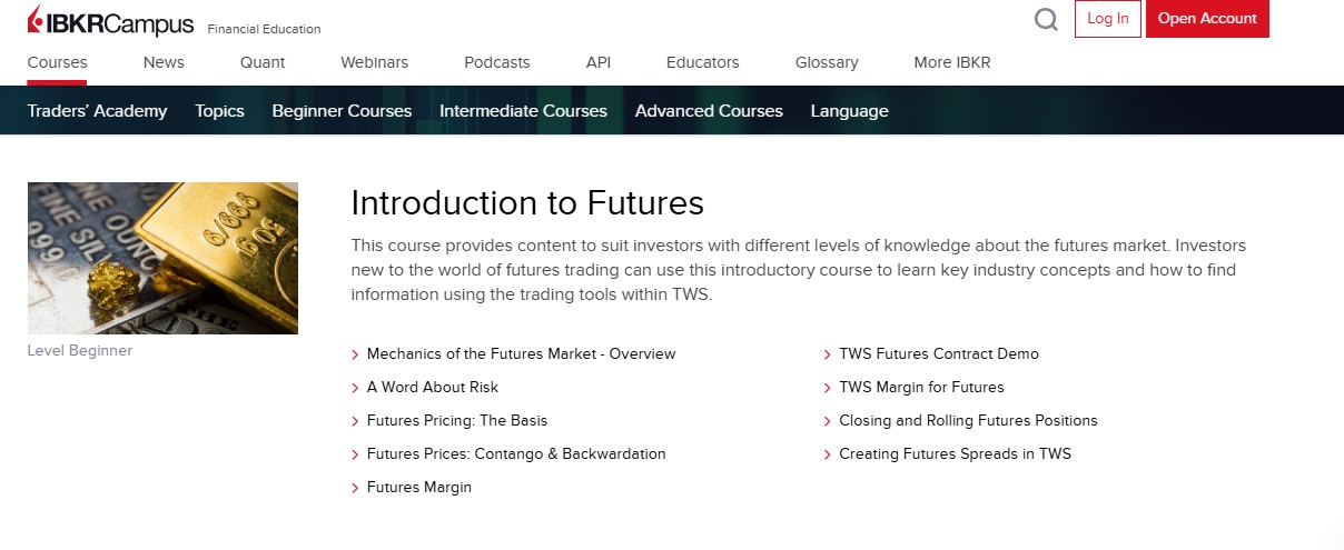 Basic courses at Interactive Brokers