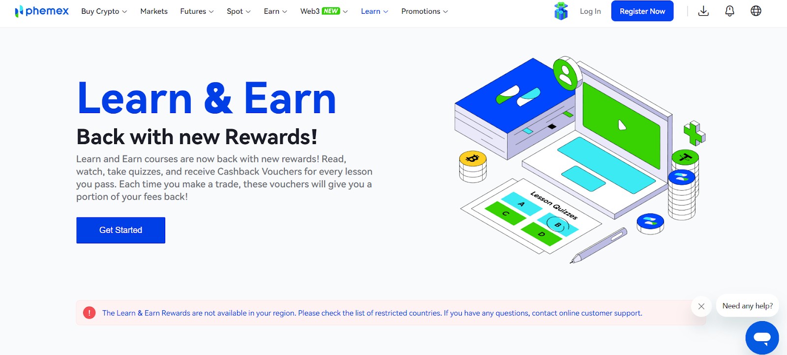 Phemex Learn and Earn program