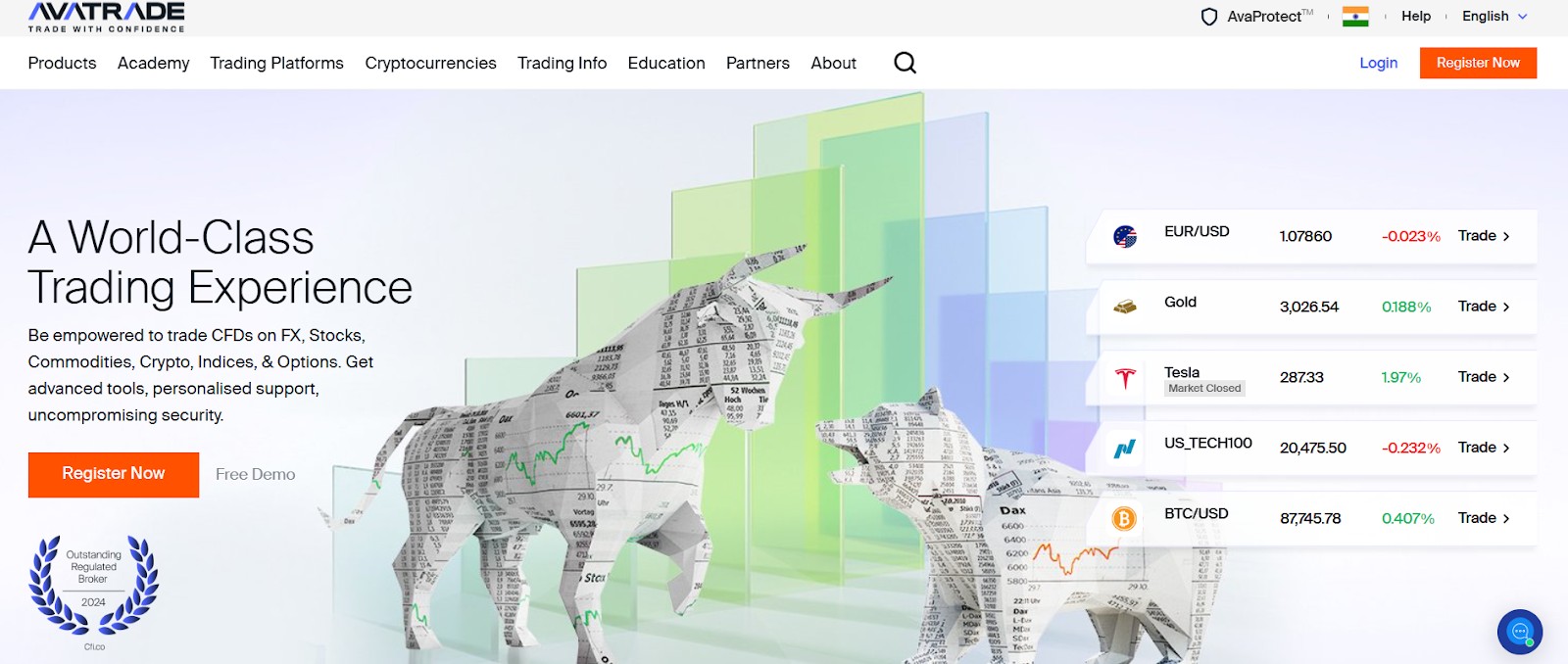 <span translate="no">AvaTrade</span> homepage