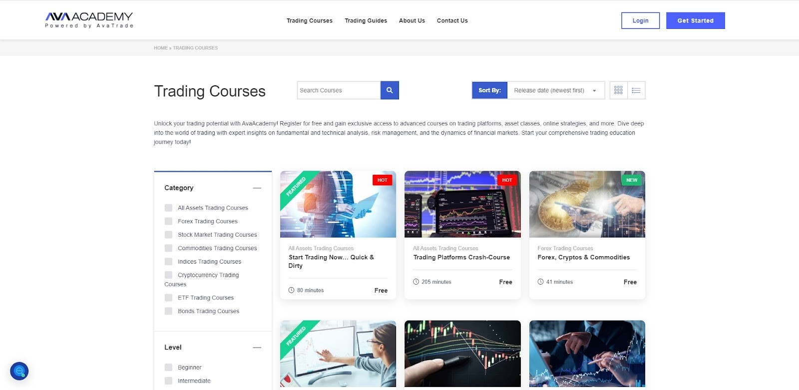 Trading courses on AvaAcademy