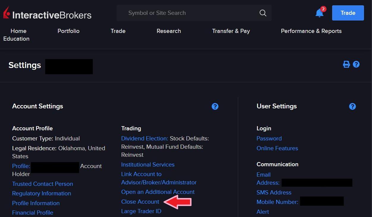 Image: How to delete an Interactive Brokers account
