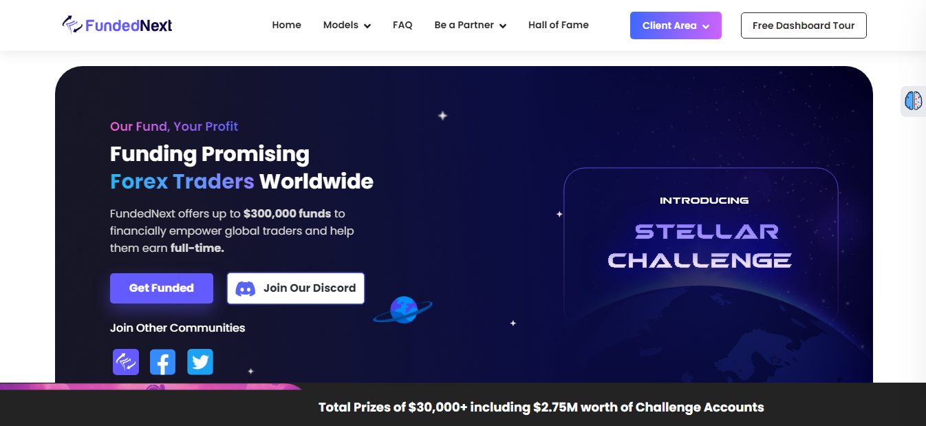 Funded Next website