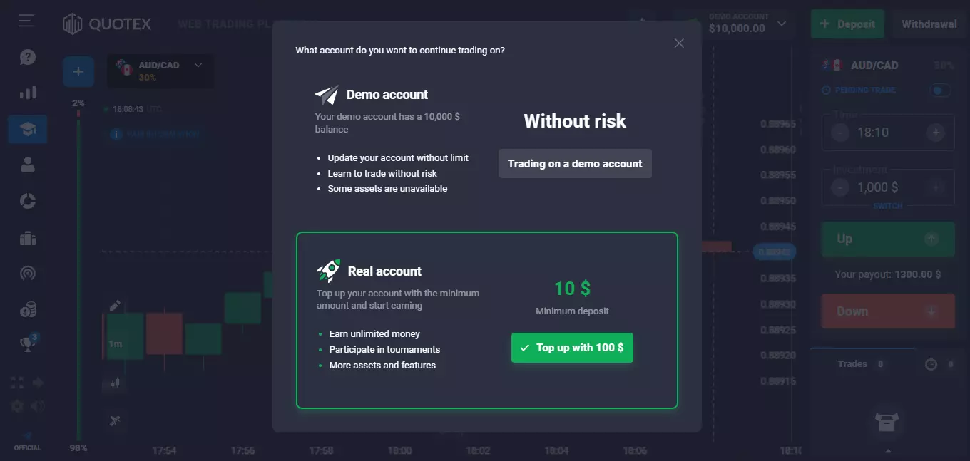  How to  register a QUOTEX demo account