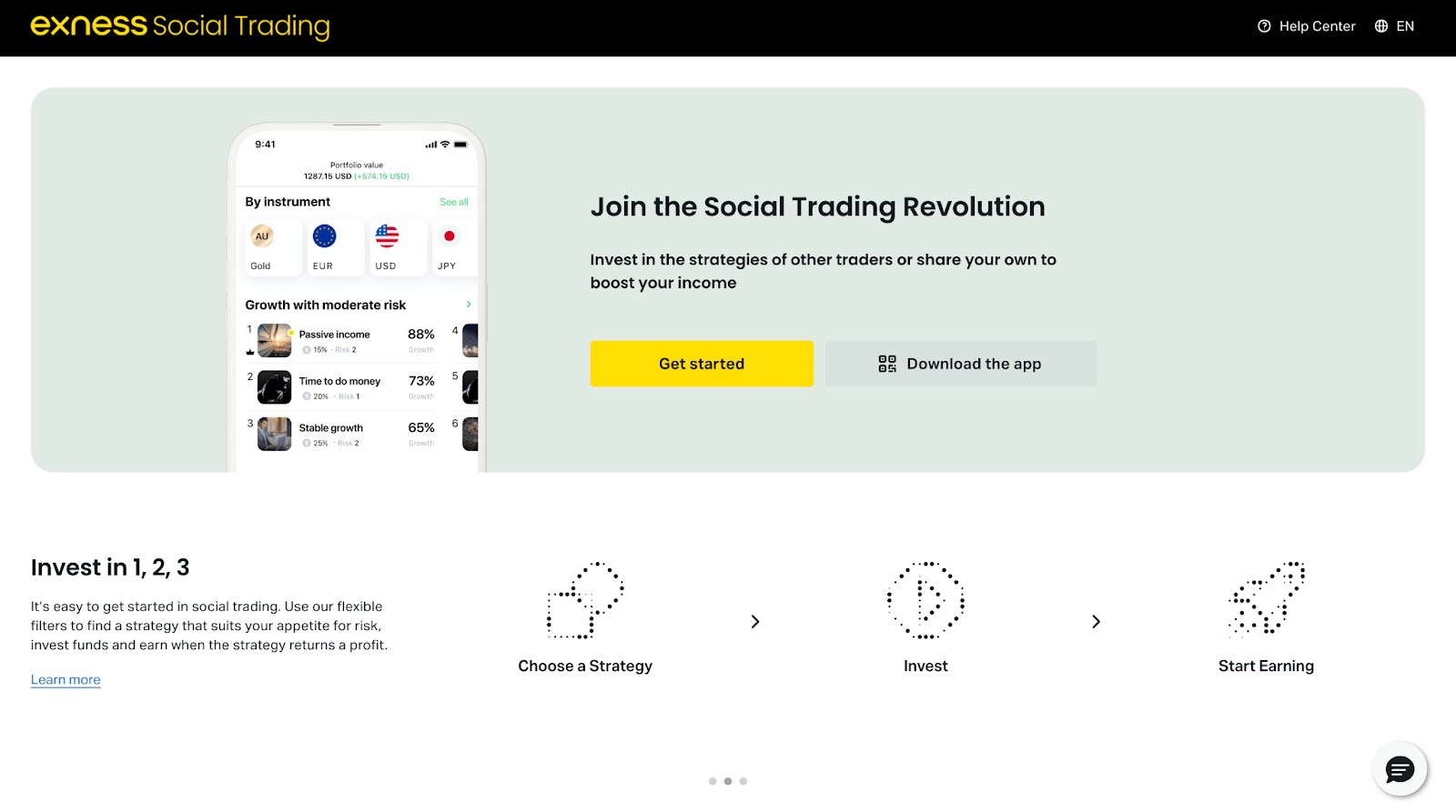 Getting started with <span translate="no">Exness</span> copy trading