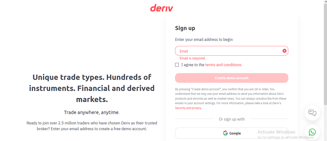 How To Open Deriv Demo Account