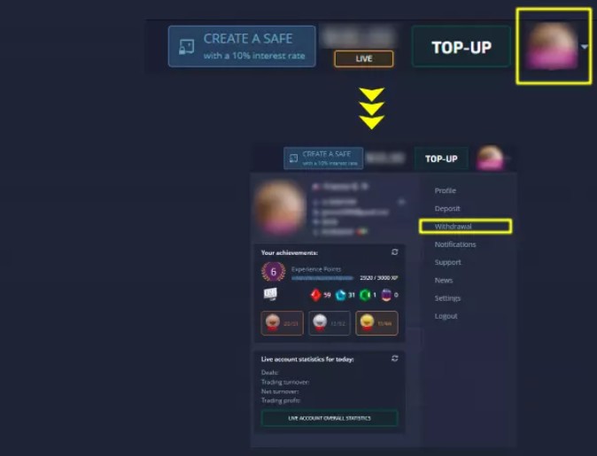 Come prelevare fondi da Pocket Option