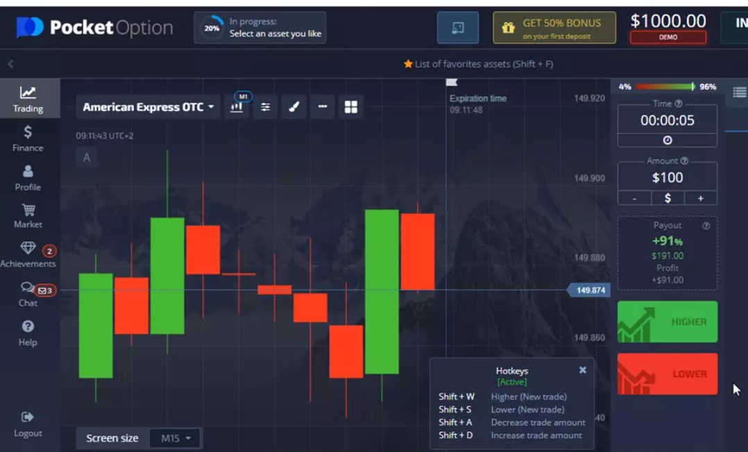 Pocket Option demo account