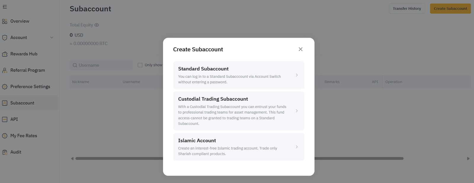 Bybit: Creating a subaccount