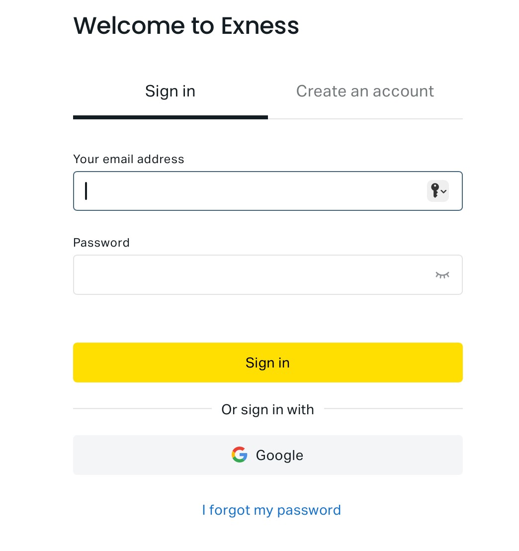 Exness sign-in