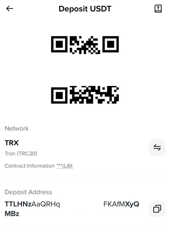 Получение адреса кошелька в мобильном приложении Binance