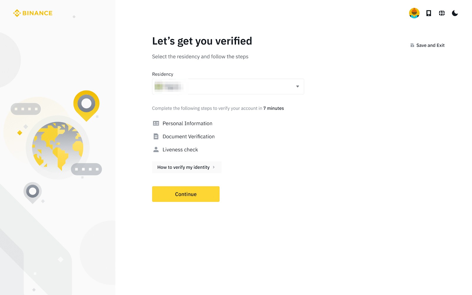Підтвердження облікового запису Binance