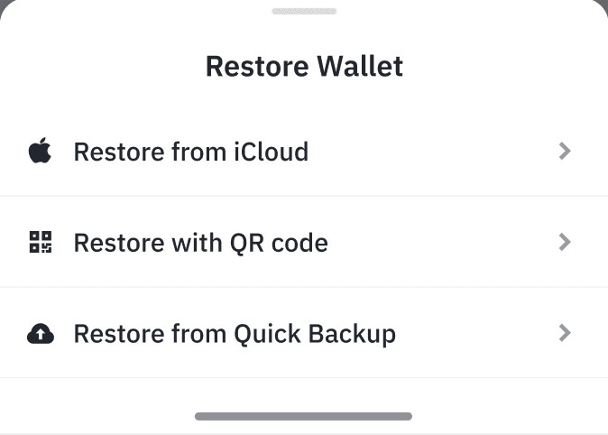 Відновлення Binance Wallet