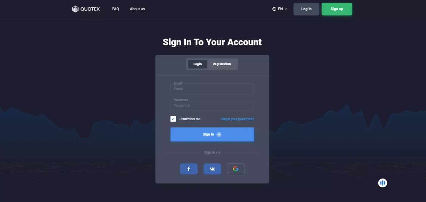 Iniciar sesión en QUOTEX