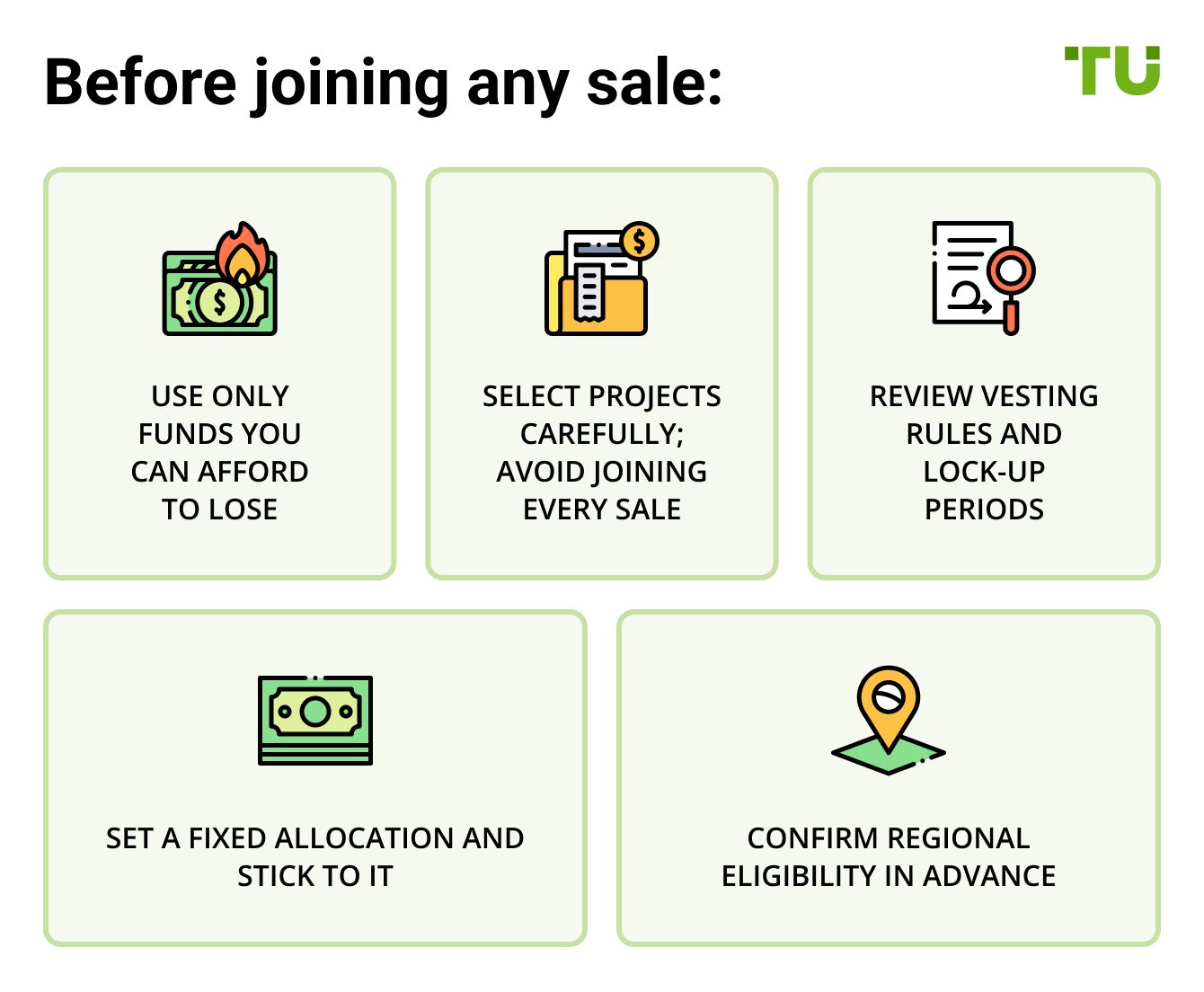 Before joining any sale